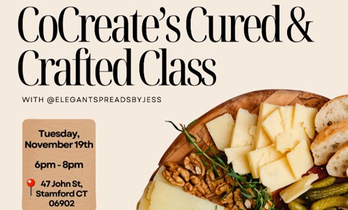 Cured & Crafted flyer with date and time info.